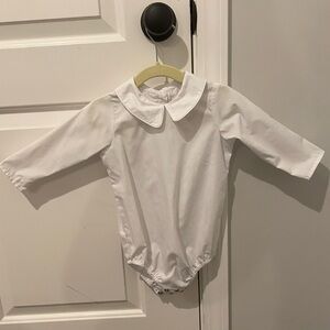 TBBC White Long Sleeve Peter Pan Onesie